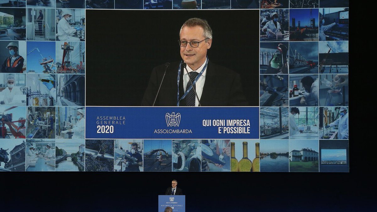 Assolombarda's tweet image. Conclude l’Assemblea Generale di #Assolombarda “Qui ogni impresa è possibile” il Presidente di @Confindustria @CarloBonomi_ #Assolombarda2020 #IlCoraggiodelFuturo #PattoxItalia