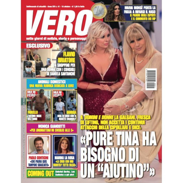 In #edicola il nuovo numero di #VERO con #TinaCipollari,  #GemmaGalgani #uominiedonne #FlavioBriatore, #DanielaSantanchè, #Fiorello, #Giorgia, #MonicaGiandotti, #paoloconticini, #MarinaLaRosa, #GabrielGarko #LeoGullotta… e molto altro 😎😎😎