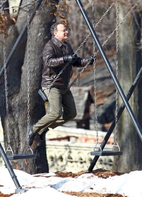 Another film that I can’t talk about until it premiered. So, here’s a picture of Tom Hanks on a swing.  #LFF  