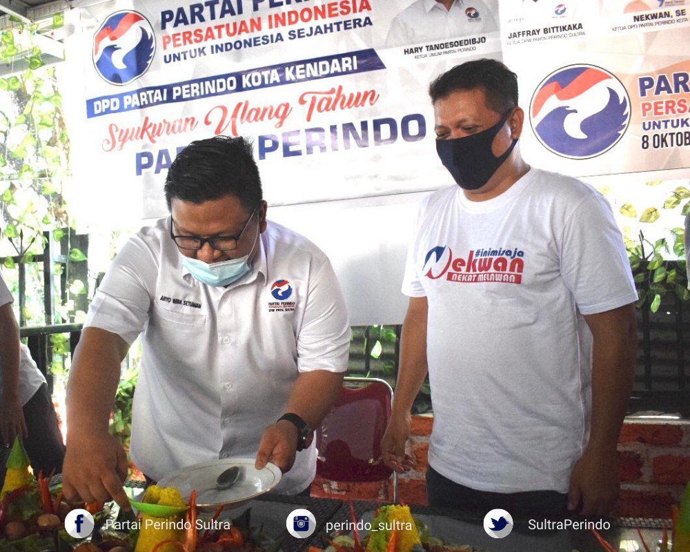 SultraPerindo's tweet photo. DPW Sultra menggelar acara Syukuran atas Ulang Tahun Partai Perindo ke 6 Tahun https://t.co/JjDKozgDsk