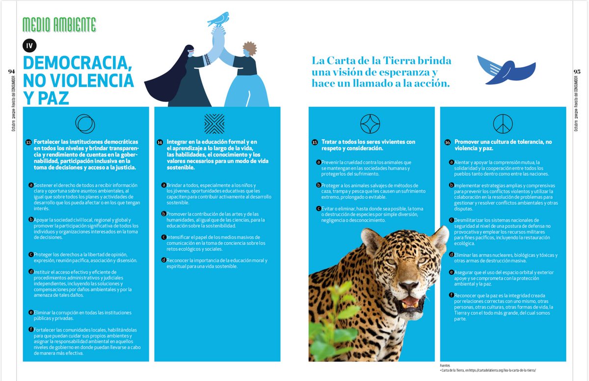 earthcharter's tweet image. Thank you Revista del Consumidor from México for this amazing publication about the #EarthCharter Principles. This Mexican Magazine has been providing quality, truthful and timely information for a sustainable life.
#turningconscienceintoaction