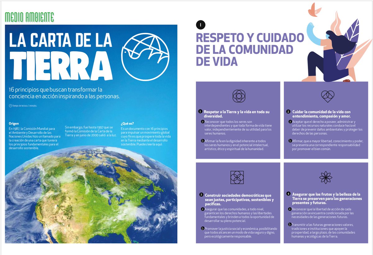 earthcharter's tweet image. Thank you Revista del Consumidor from México for this amazing publication about the #EarthCharter Principles. This Mexican Magazine has been providing quality, truthful and timely information for a sustainable life.
#turningconscienceintoaction