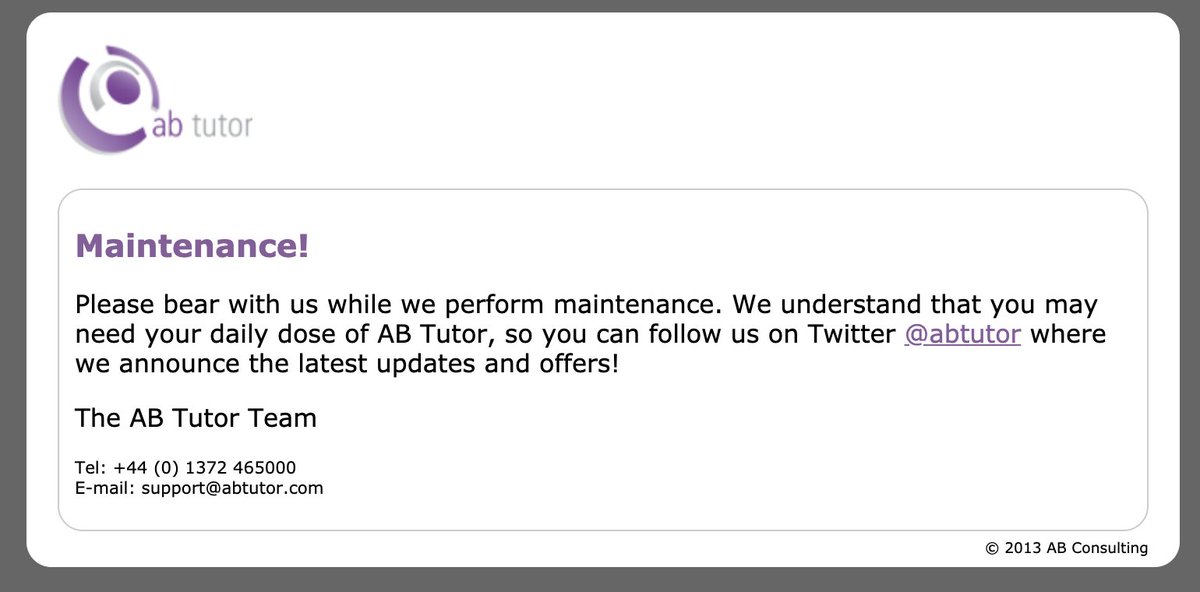 Haami's tweet photo. @AB_Tutor When will this maintenance be finished? https://t.co/ptzCvheElR