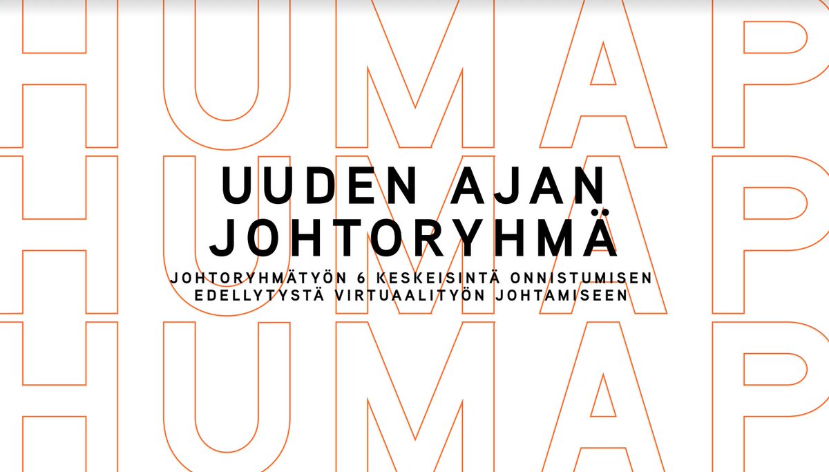 Uuden ajan johtoryhmä -oppaamme on täällä! 

Se kertoo, miten mahdollistaa menestyksekäs virtuaalityön johtaminen muutoksessa.

Käy lataamassa omasi: humap.com/lataa-opas/

#johtoryhmä #johtaminen #virtuaalityö #humap