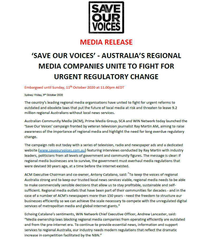 saveourvoices's tweet photo. It’s Groundhog Day all over again! Traditional regional media is still trapped in a rerun. It’s time the federal government &amp; regional politicians showed support for Australia’s regional media by delivering a modern regulatory framework that recognises market realities. #auspol https://t.co/d0EDDEAyeq