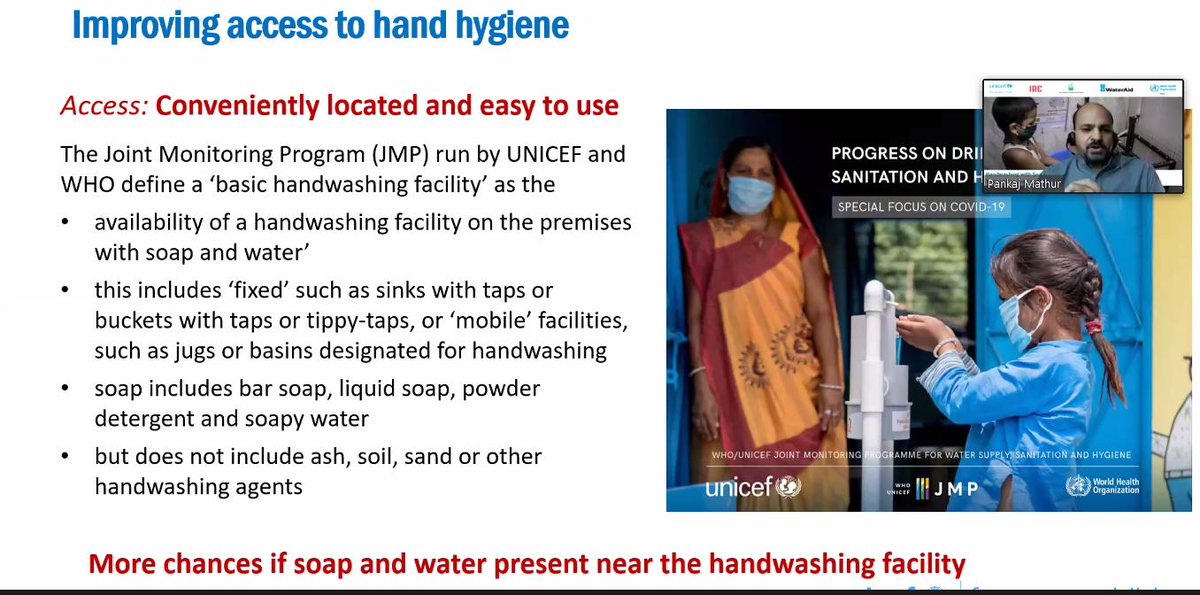 . @pankajmathur26 of @UNICEFIndia shares 4 simple things that can go a long way in keeping #COVID19 at bay by setting up handwashing units in public spaces: ➡️flowing / stored water unit ➡️liquid soap ➡️soak pit ➡️display poster with adequate handwashing steps #HandWash4Health