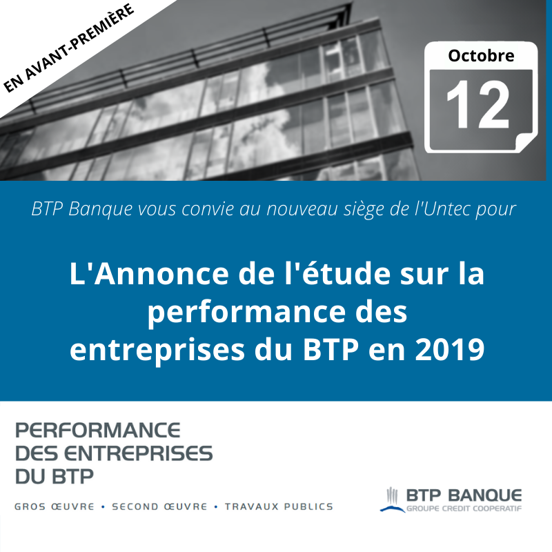 OPQTECC's tweet photo. C'est le jour-J ! Rendez-vous ce soir pour l'annonce de l'étude BTP Banque sur la #performance des #entreprises. Vous serez accueillis dans les locaux de l'@Untec_org, au 74 rue de la Fédération 75015 Paris, à partir de 19 h. 
Nous avons hâte de vous retrouver ! https://t.co/HFE0A1xXiw