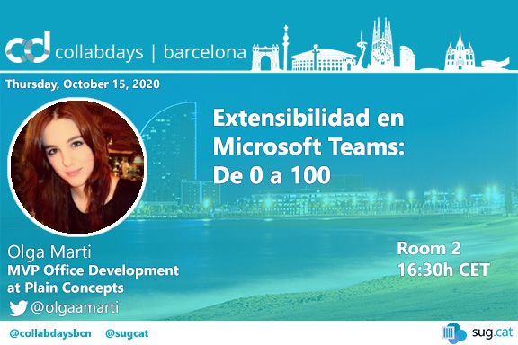 SUG_Cat's tweet photo. ¿Quieres aprender como puedes extender #Teams ? @olgamarti nos explicará como en el #CollabDaysBCN ¡No te pierdas su sesión!
📘 Agenda: https://t.co/WuSPOTjqRW
✔ Registro: https://t.co/9JiCnADmy5 https://t.co/mMJw7t7AOi
