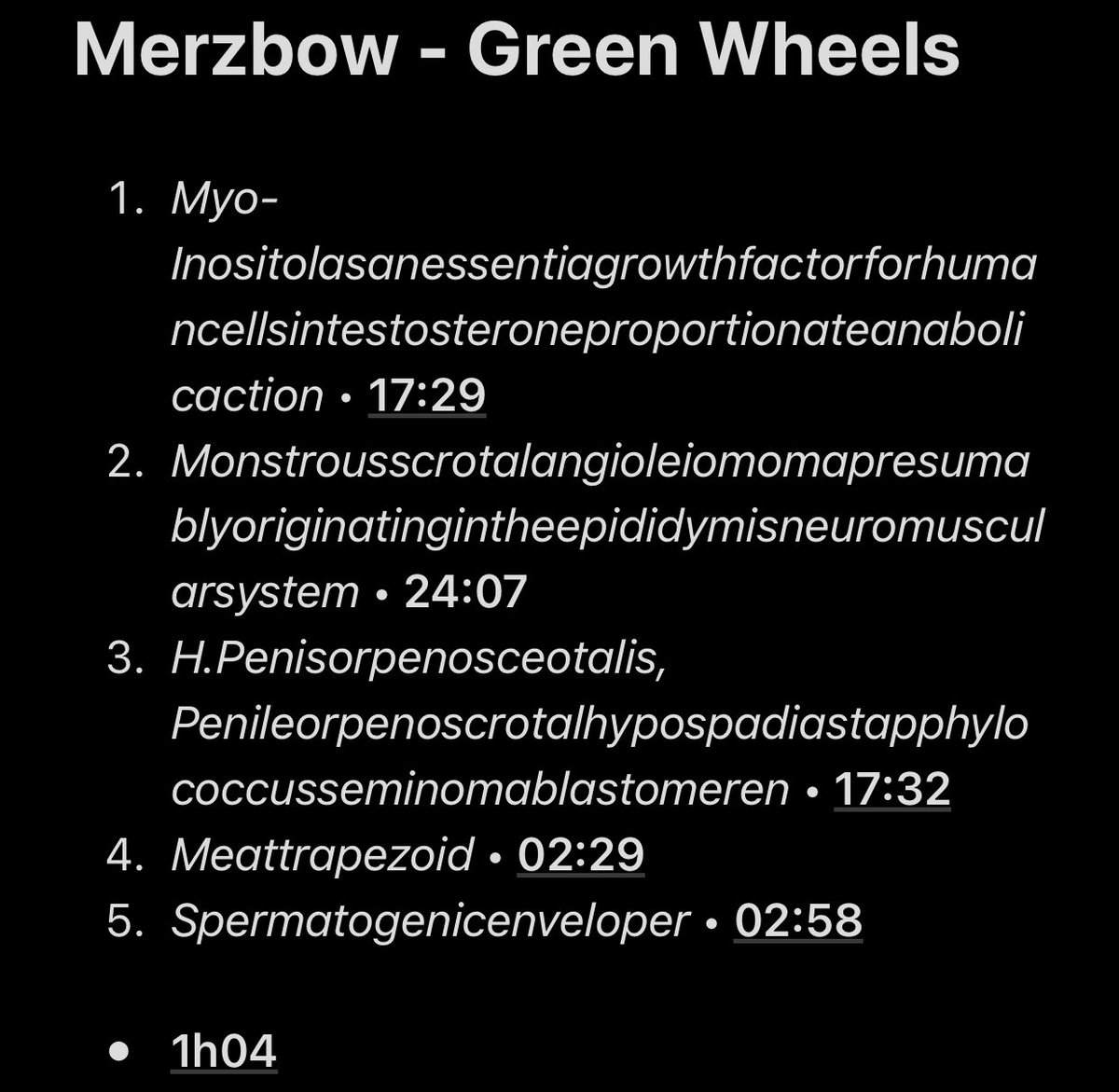 48/108: Green WheelsAlmost got a struggle reading and writing those tracks titles... Why Merzbow? WHY???