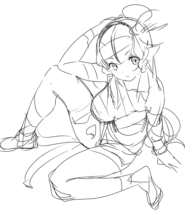 ハロウィン絵を描く場合の、「既存のキャラ、版権キャラなどをハロウィンにアレンジ」「ハロウィンに関係するキャラクターをアレンジ」
を無視して、今回初めて描くオリジナルのエルフにミイラコスをさせるという暴挙に出る(`、3_ヽ)_

基本こういうのは焦点合わないから評価うけない。覚悟が必要 