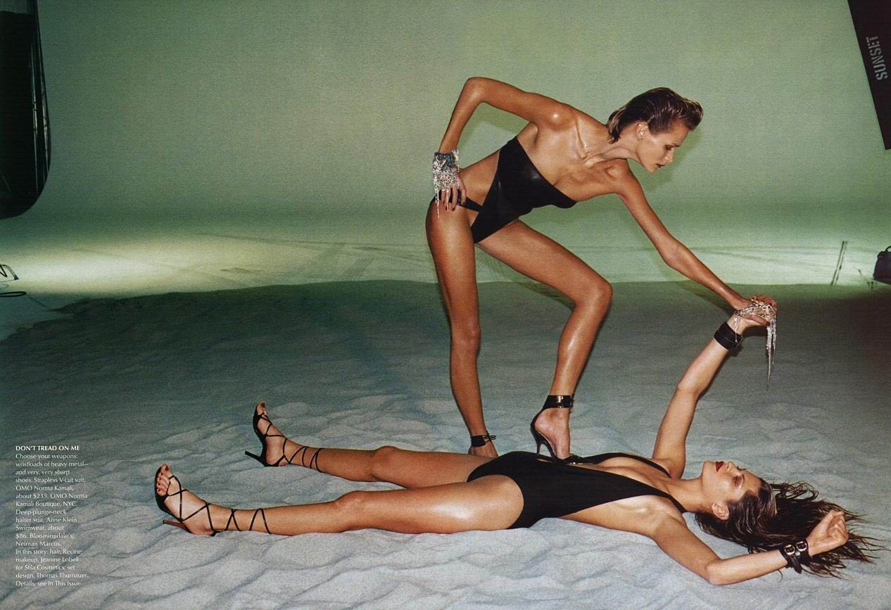 Nathan on X: frankie rayder & carmen kass for vogue US “bound for glory”  may 2001, by helmut newton  / X