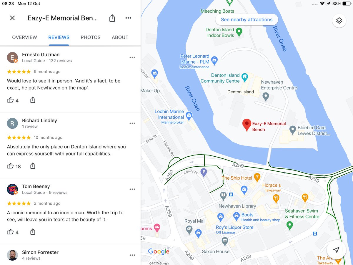 Sometimes when I’m bored I like to read the reviews of the Eazy-E Memorial Bench in Newhaven, East Sussex.