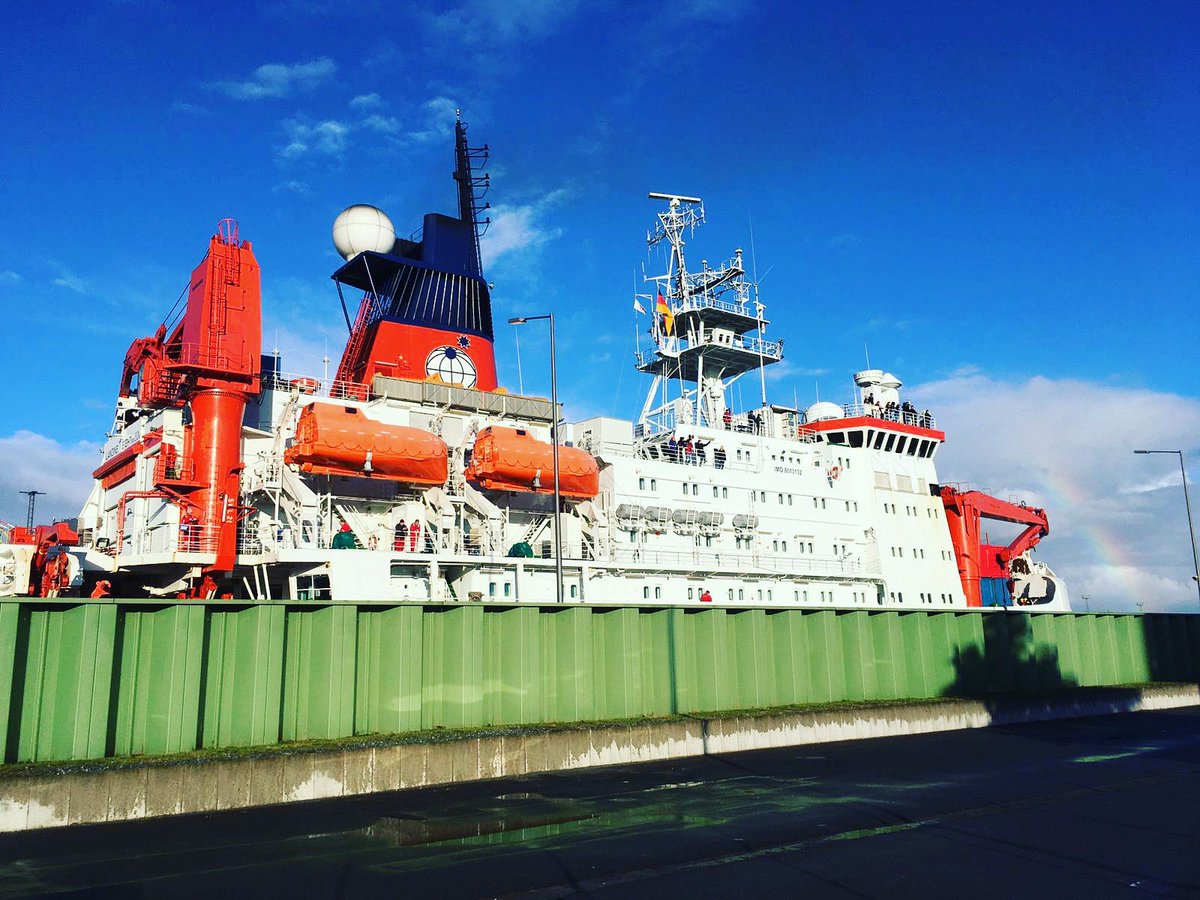 PolarYear's tweet photo. It’s been a while since our last update on #Polarstern and #MOSAiC Now she’s back in Bremerhaven. You can watch the #instalive on @mosaic_expedition and watch today’s arrival ceremonies online!  Welcome back Tiia &amp; Zoè from #universityofhelsinki #inar team 📸M.Lampimäki https://t.co/PYm7wgUX6c