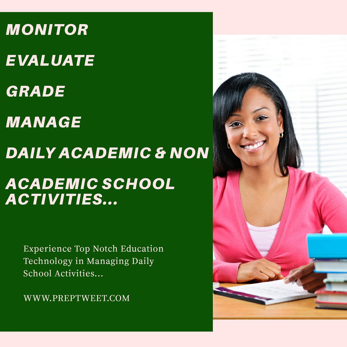 PrepTweet1's tweet photo. PrepTweet platform will help individuals, schools, students Head teachers, teachers enhance academic operational efficiencies.

It provides real-time online solutions for schools with the ultimate goal of improving the overall performance of students and teachers.

#education https://t.co/AcG5NkoZKB