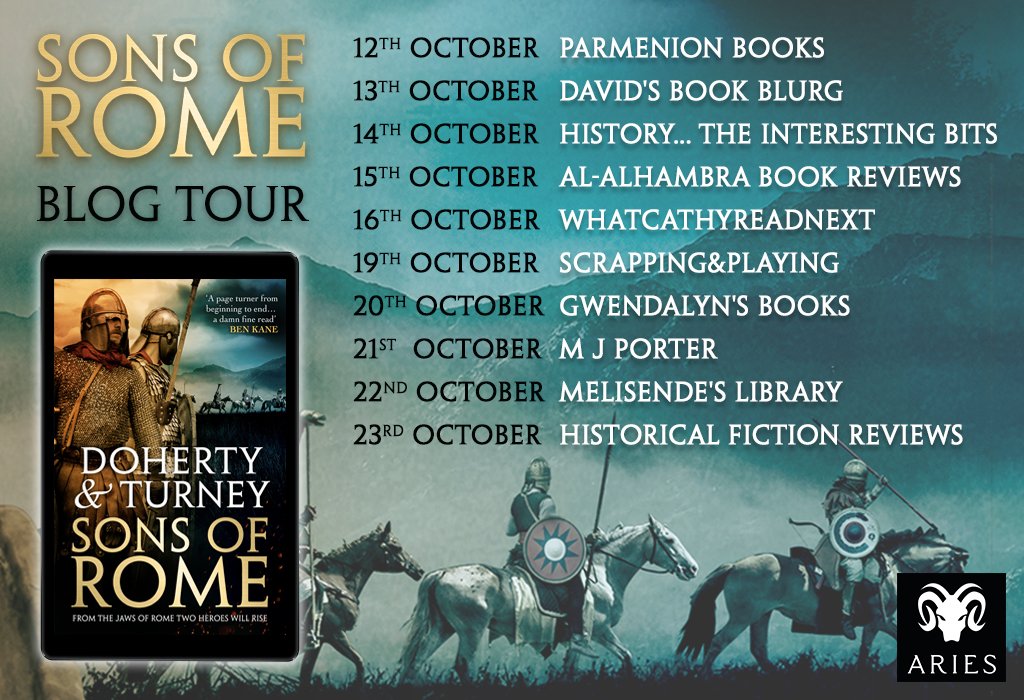 Woohoo! It's publication week for #SonsofRome AND the blog tour is kicking off today!

We're excited to hear what all these fantastic bloggers think 🤞 📖 

Pre-order <a href="/GordonDoherty/">Gordon Doherty, Author</a> and @SJATurney's Roman adventure now: amzn.to/3jYDwwQ