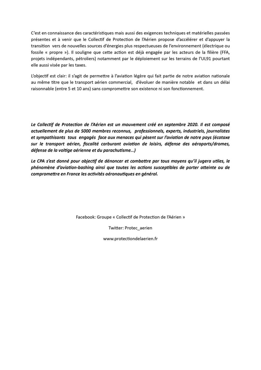 AgenceOzelys's tweet image. [A RELAYER] Le Collectif de Protection de l'Aérien publie une lettre ouverte au gouvernement contre la surtaxation de la 100LL et de l'UL91. 

Un site Internet est également ouvert : protectiondelaerien.fr

#AvionsEnLAir
