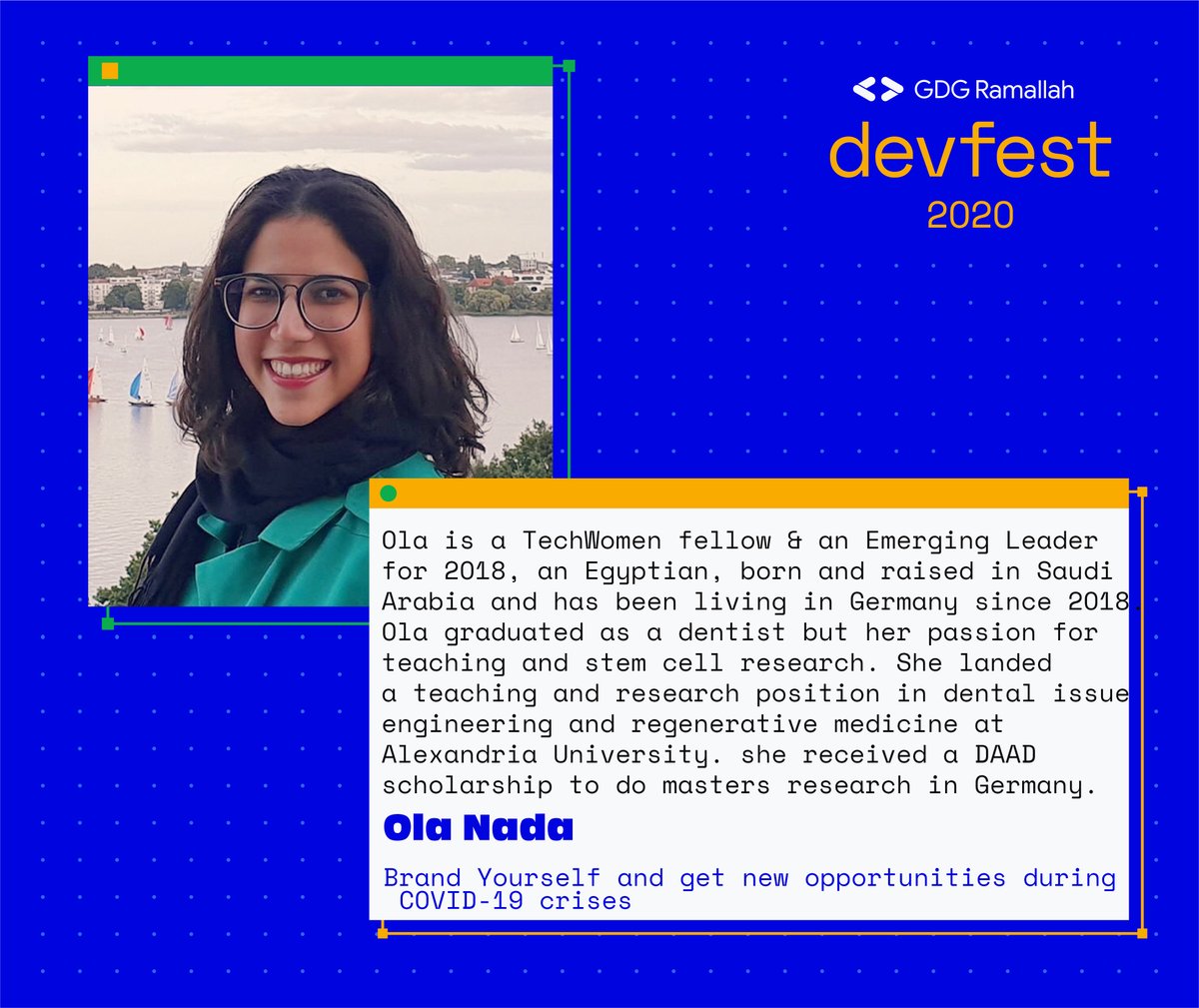 GDG_Ramallah's tweet photo. 🎉🎉🎉GDG Ramallah DevFest 20 Speaker 🎉🎉🎉🎉

👉👉👉👉Register Now to join our special event:  https://t.co/8omLs1TiTj

#gdgRamallah #devfest2020 #devfest20 #WomenTechmakers #GDG #WTM 
@Omranic 
@abid_salim https://t.co/GOIY8zsIl1