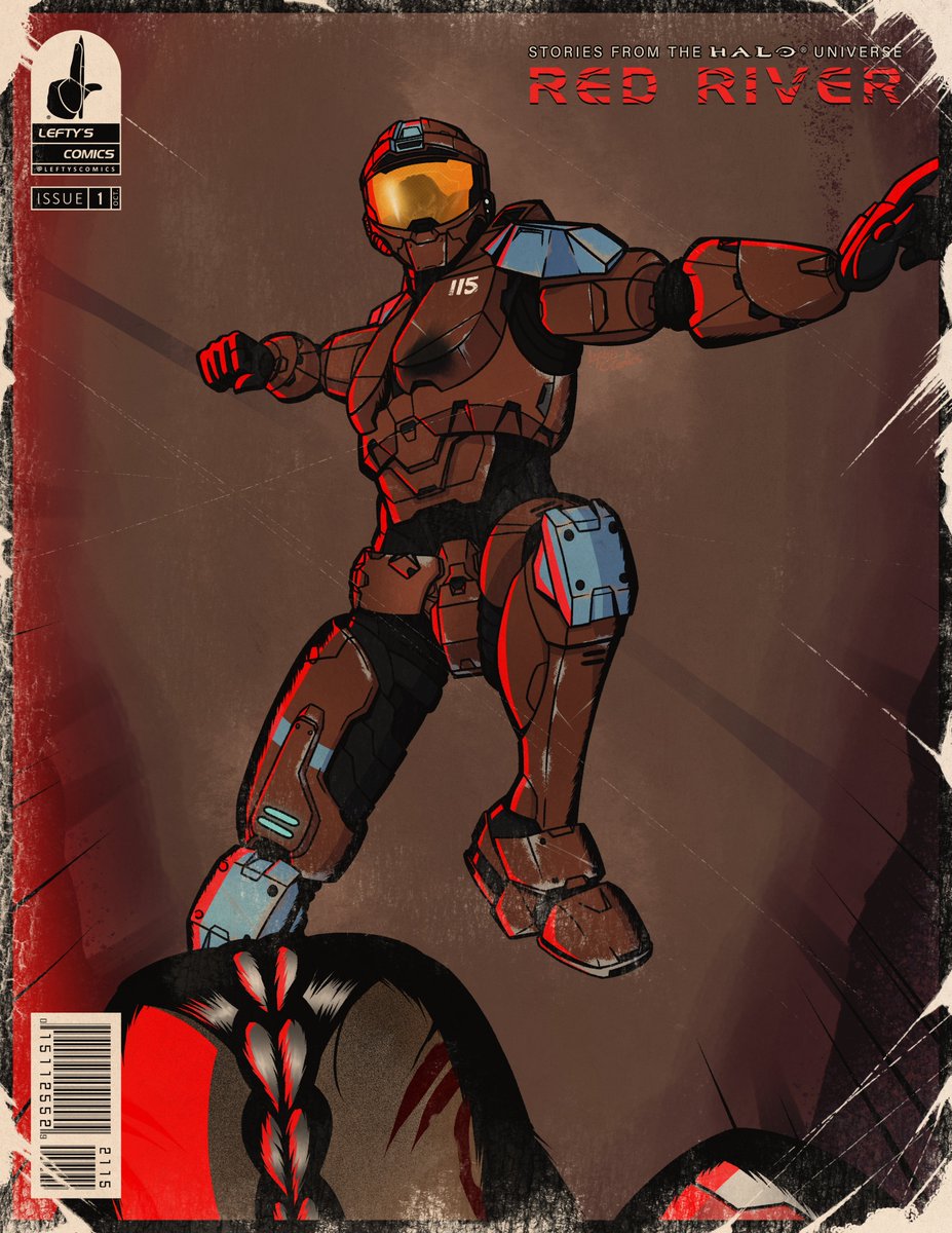 LeftysComics's tweet photo. Another Halo based Comic Cover for a series that doesn't exist but very well could. "Red River" is a short series during the Infinite era against the banished featuring Master Chief. Variant with a friend's Spartan. @Halo @Halo_Spotlight
#Halo #HaloInfinite #HaloSpotlight https://t.co/JPxDPv5XDn