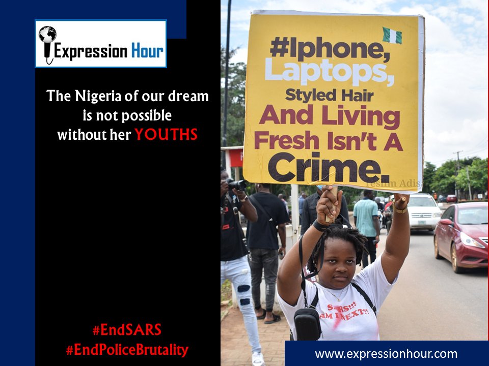 It's now, more than ever. 
The Nigerian Youths have a voice. 

#EndSARS
#EndPoliceBrutality