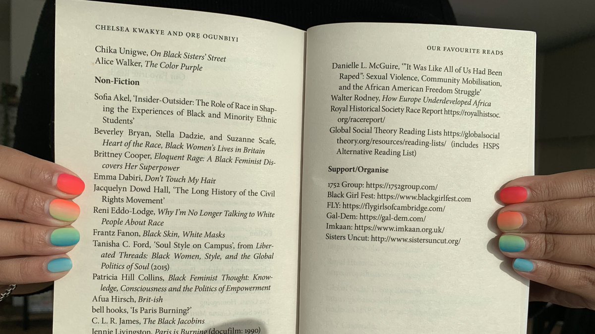 Last week marked a year since I became a published researcher. That same week I found out that my research was listed as one of @ChelseaKwakye1 and <a href="/OreOgunb/">Ọrẹ Ogunbiyi</a>’s ‘Favourite Reads’ in their best-selling book <a href="/TakingUpSpacebk/">Taking Up Space</a> (in the new edition) ❤️😭