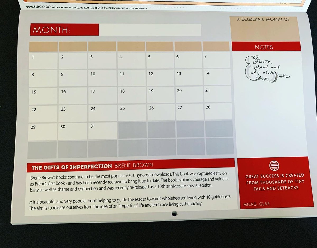 DaniSaveker's tweet image. The Deliberate Year Calendar-Planner is now available!!! So excited! 12 books captured as visual synopsis, calendar, deliberate practices &amp;amp; outcomes and a way to review your months and year! Visit glas.life/about-delibera… to buy - &amp;amp; a video explaining more
youtu.be/sDHZ66phmug