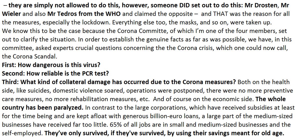 2) Despite knowing the PCR test was incapable of determining infection, it was claimed otherwise & this test became the basis for the lockdowns, social distancing, mask-wearing measures imposed world-wide, and the massive human suffering these have caused.