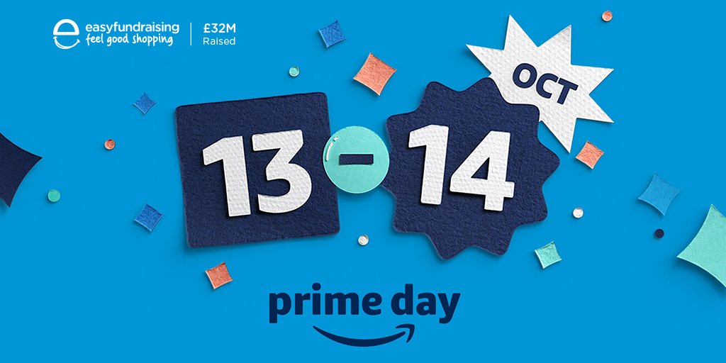 Amazon Prime Day starts tomorrow! Make sure you don't miss out on one of the biggest Amazon shopping days! Remember to start at #easyfundraising and empty your basket first before you do any shopping so all your donations count! efraising.org/CO0YXDiq6w