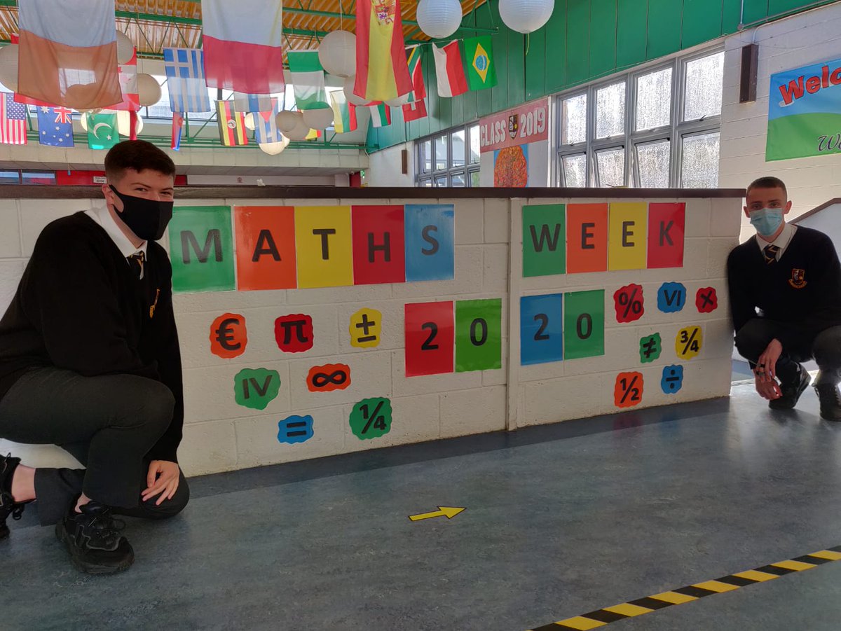 PSNeasain's tweet photo. Sixth year maths students getting PSN ready for #MathsWeek2020. Look out for different activities and various teasers during the week. As you can see, Mr McKenna is very excited about #MathsWeek2020 ! #usemaths https://t.co/1CuSe5uS5v
