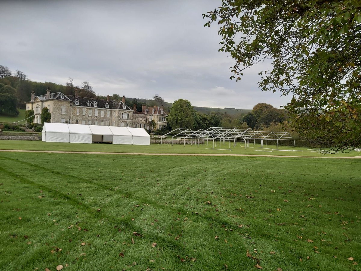 FirleGdnShow's tweet photo. The build has started for this year's Firle Place Garden Show! Our Country food square frame has just gone up, and so has the accessories marquee! The art and design marquee is partly built and we're just waiting for the studio shop marquee to go up! https://t.co/TaRKgyQ6Pn https://t.co/w2fXpYwRZY