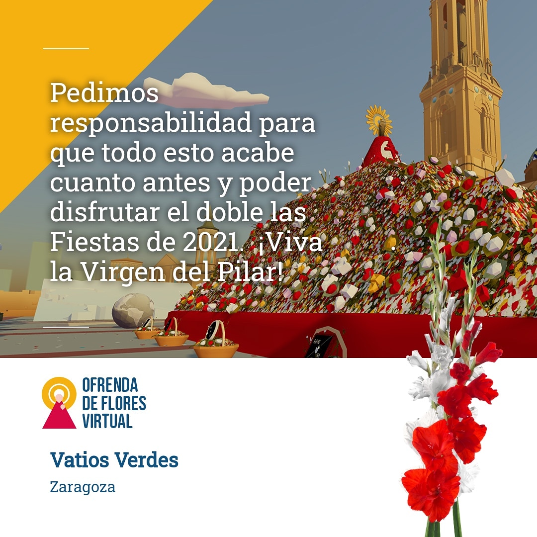 VatiosVerdes's tweet photo. 😍 No podíamos faltar a la #OfrendaVirtual 💐 que han creado los cracks de @imascono

Entra en https://t.co/zT1fQ2dDAg, personaliza tu imagen y comparte en redes sociales con el hashtag #OfrendaVirtual

¡Vamos a llevar a la Virgen del Pilar hasta el último rincón del planeta!⁣⁣ https://t.co/8fApGdVYyL