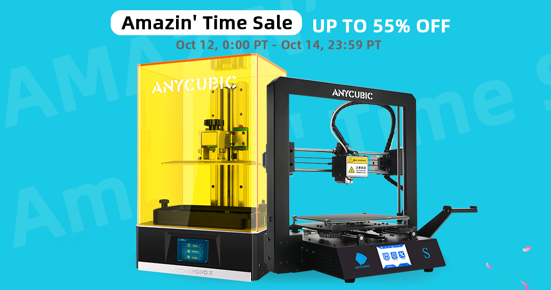 🎉Are you ready? 🤣🤣Amazin' Time Sale, Up to 55% off
⏳from Oct 12th to Oct 14th. 
👉View the deatil: anycubic3dprinter.aliexpress.com
🎯Photon mono X: aliexpress.com/item/100500137…
🎯Mega S: aliexpress.com/item/329623037…
🤗🤗🤗
#3dprinter 
#3dprint
#3d
#anycubic
#AliExpress
