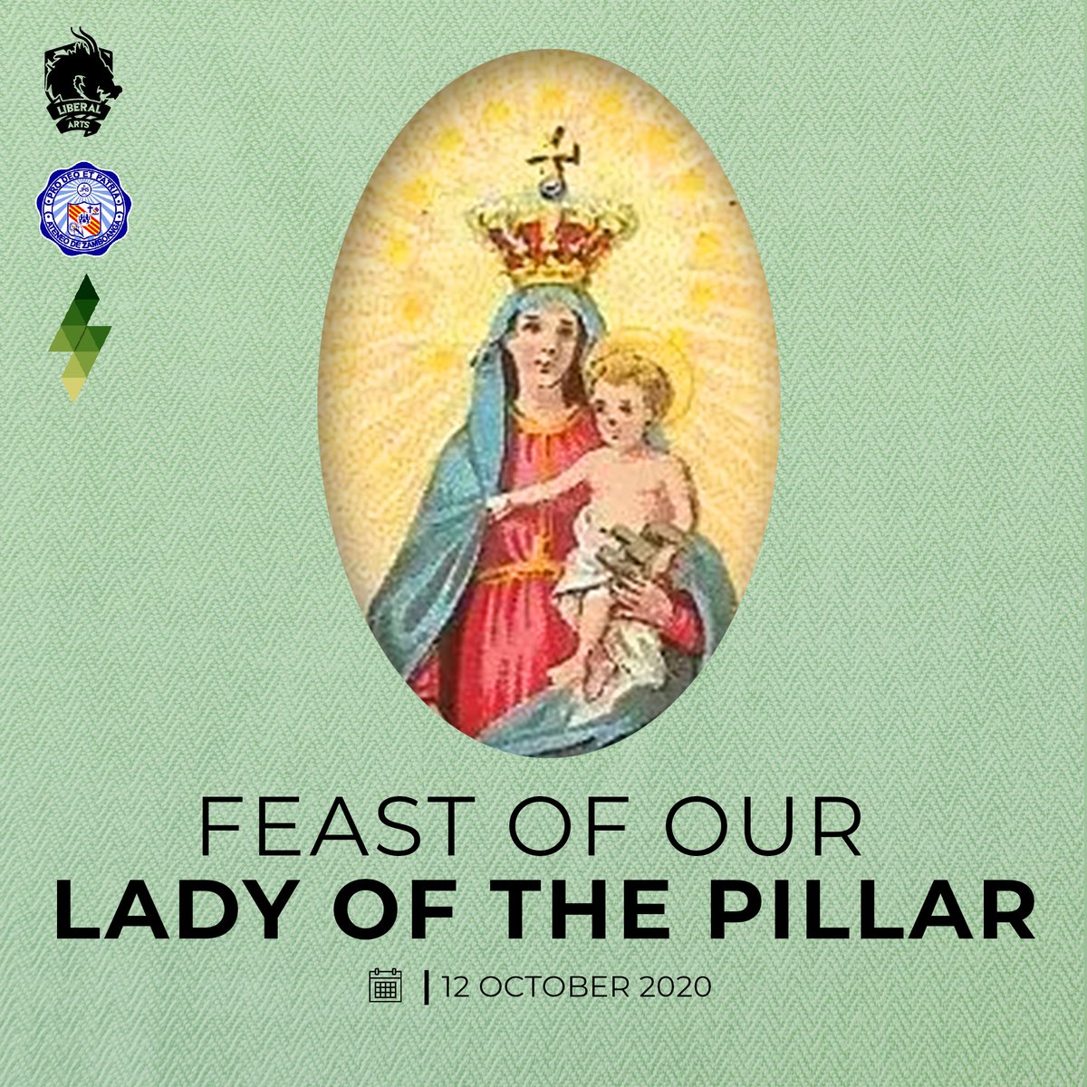SLADragons's tweet photo. Today, we honor the patroness of Zamboanga City, Nuestra Señora La Virgen del Pilar. Despite the absence of the usual grand festivities, may we continue to commemorate her goodness and may she intercede for us.
#SLADragons2020
#LAAOderThanEver
#SparkTheMovement https://t.co/LfyPD4E5fK