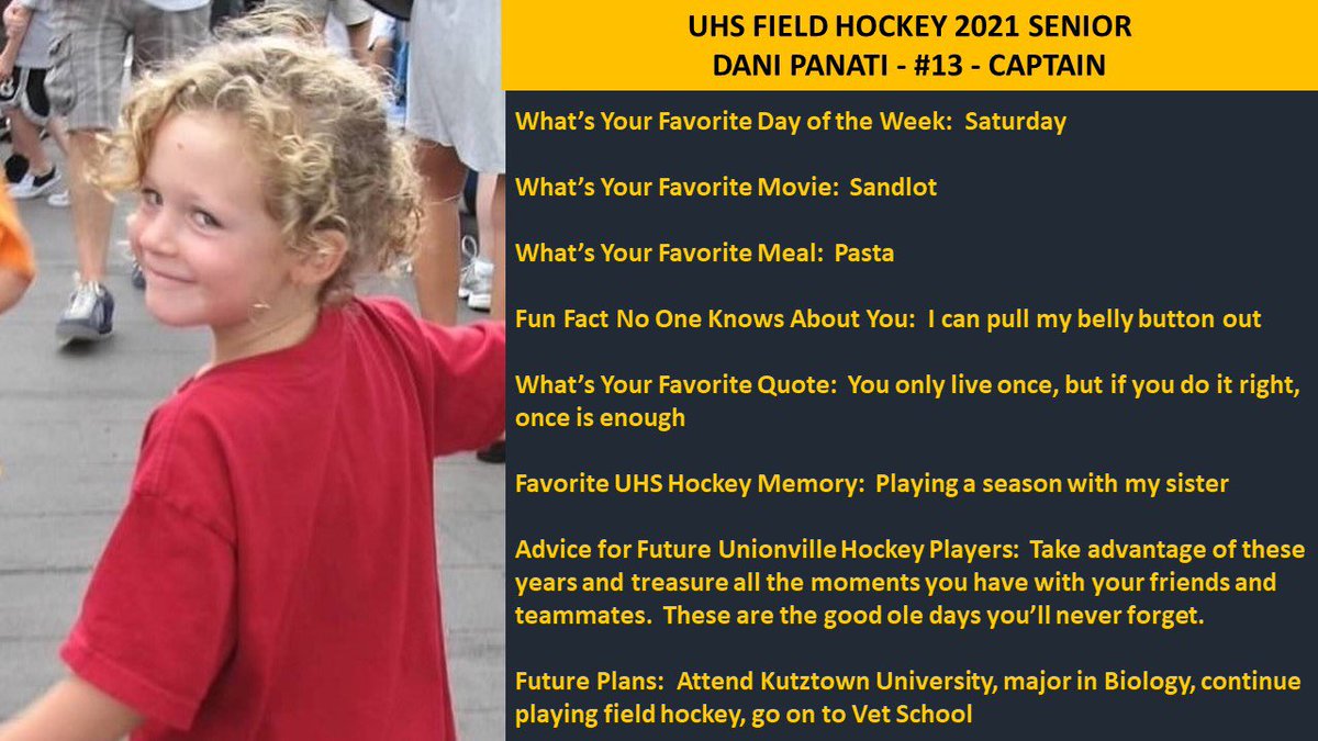 SENIOR SPOTLIGHT
Get to know the 2021 S.E.N.I.O.R.S

And your final Senior Spotlight- Captain Dani Panati