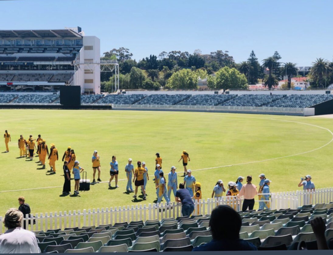 SPCCinWA's tweet photo. Our Women had the amazing opportunity to play at the iconic WACA stadium. A first for many of our players and a day to always remember

The current A grade &amp; B grade T20 Premiers from SPCC both had a rematch against their gf opponents with our B’s winning again. YL also got a win https://t.co/CHXbympYKb
