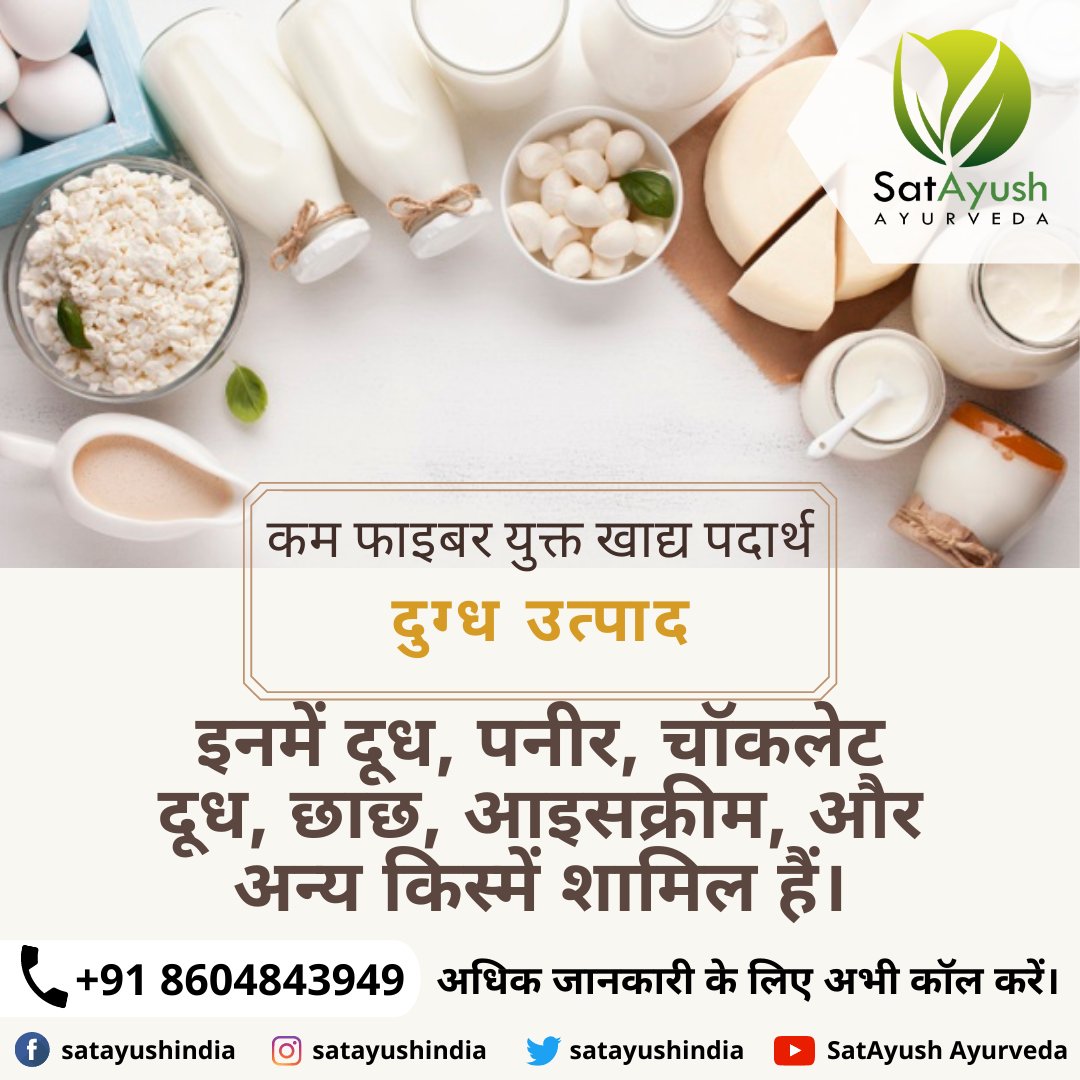 satayushindia's tweet photo. limit foods that are low in #fiber. These can worsen #constipation, which can trigger #piles.
#Dairyproducts. These include #milk, #cheese, and other #varieties.

#satayush #satayushayurveda #homeremedies #fiber #lowfiberfoods #lowfiberfooddiet #lowfiber #lowfiberdiet https://t.co/Ixht5dcrzx