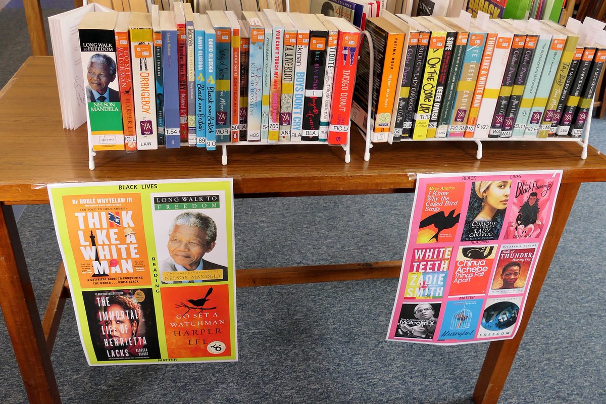 AldenhamLibrary's tweet image. First day of our Library Exhibition 
"Black Lives (Reading) Matter" with classics of Black Literature and some popular works by Black authors