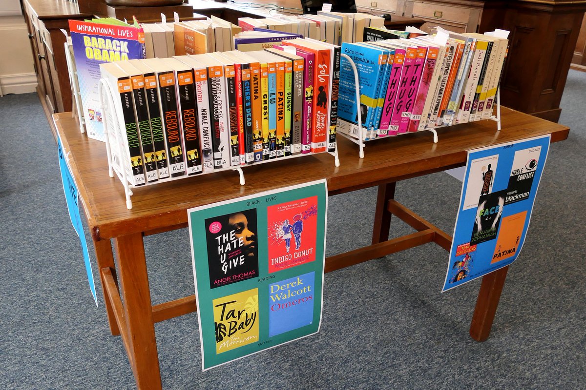 AldenhamLibrary's tweet image. First day of our Library Exhibition 
"Black Lives (Reading) Matter" with classics of Black Literature and some popular works by Black authors