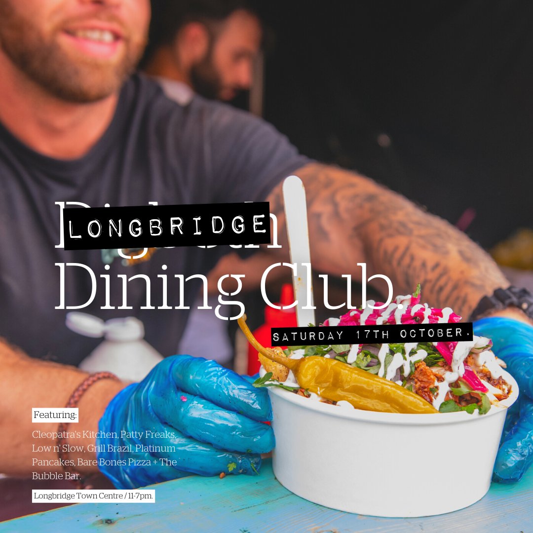 This Saturday marks the final Longbridge Dining Club. of 2020! 

We have had an amazing run of events over in B31 since July and we can't thank you all enough for coming down and supporting our traders before we start to approach the cold seasons. 

Join us this Saturday from 11.