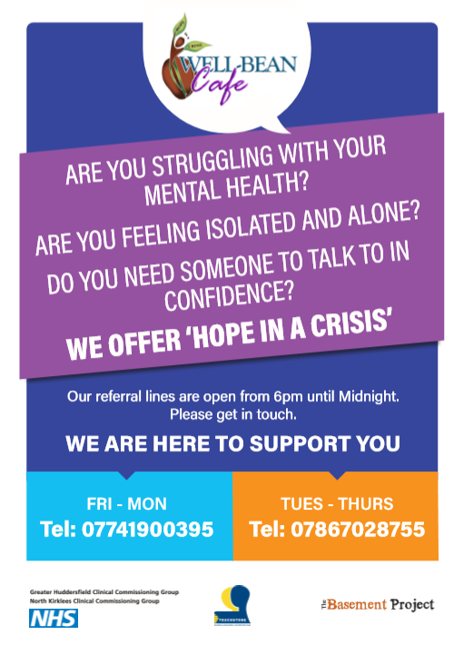 Well-Bean Café are here to help with Mental Health support, however you MUST be 18 plus to use this service!

#mentalhealthawareness #mentalhealth #kccounsellingteam #kccounselling