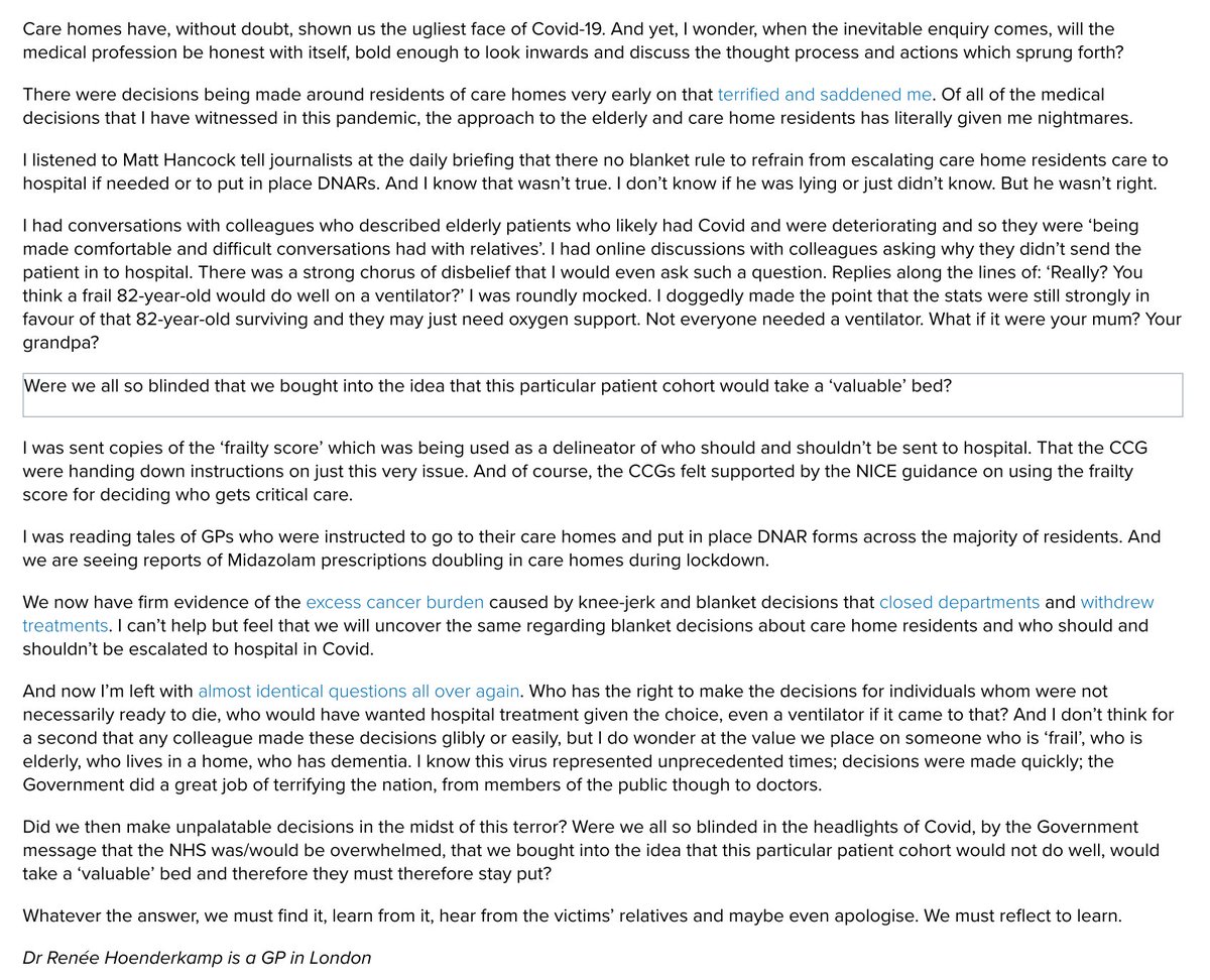 7. Then in July I wrote this about care homes during Covid times and more support but also vilification came forth. And yet now we know this to represent what was happening for Care Homes and the decisions made will play a part in any future enquiry.