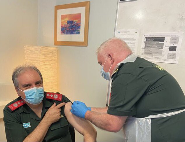 Thanks to Jim from the @NIAS999 #flufighters team. This year, perhaps more than ever, it is vital to get vaccinated against the flu in order to reduce burden on the NHS @healthdpt @publichealthni