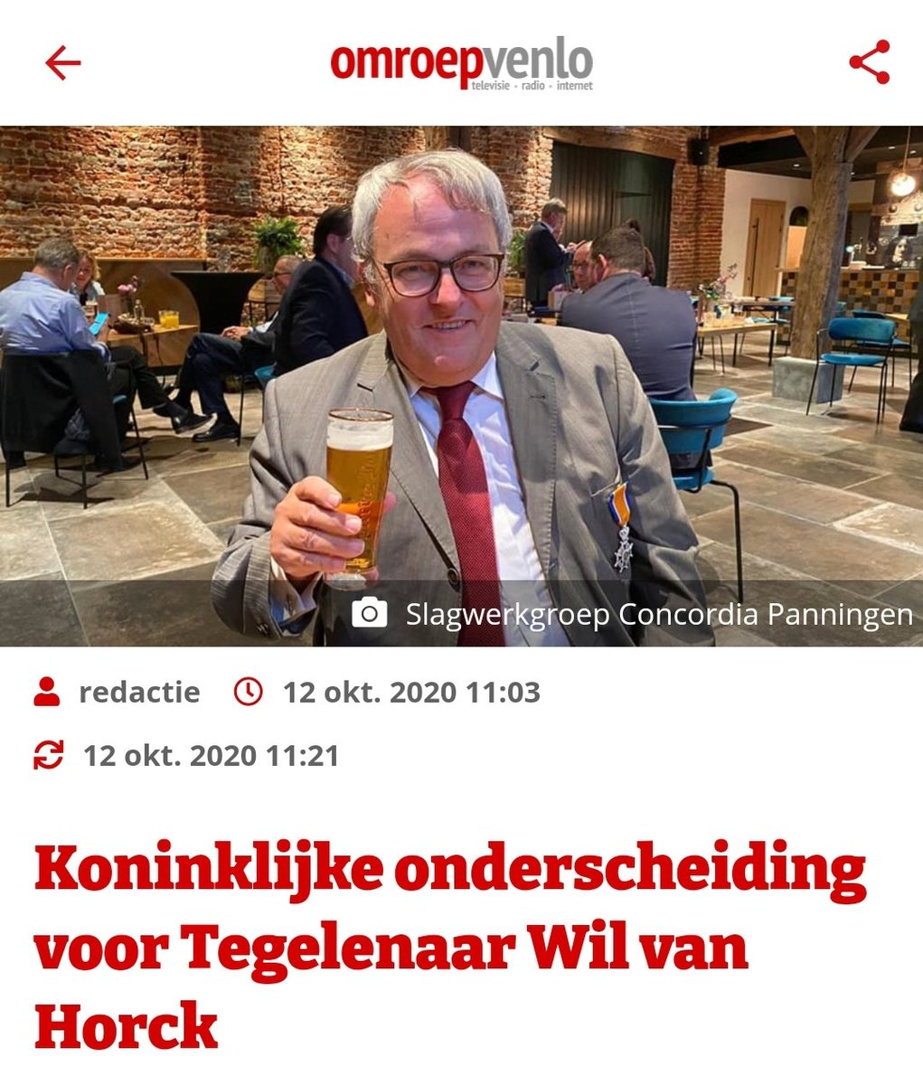 OBlerick's tweet photo. Wil van Horck, van harte gefeliciteerd met uw benoeming tot Ridder in de Orde van Oranje-Nassau!
>
#tegelen #horst #panningen #vrijwilliger #onderscheiding #gedecoreerde #oranjecomité #bedankt https://t.co/nprTLmRSJd