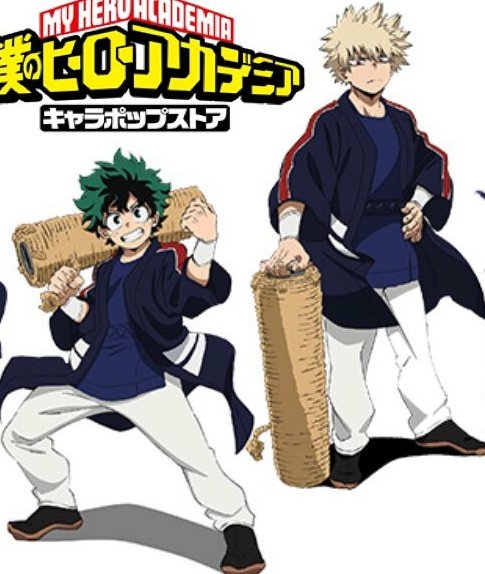 this is personally my favorite set(first image is cropped to just them to but in the full pic it rly looks like Deku is blushing at Kacchan lmfao)