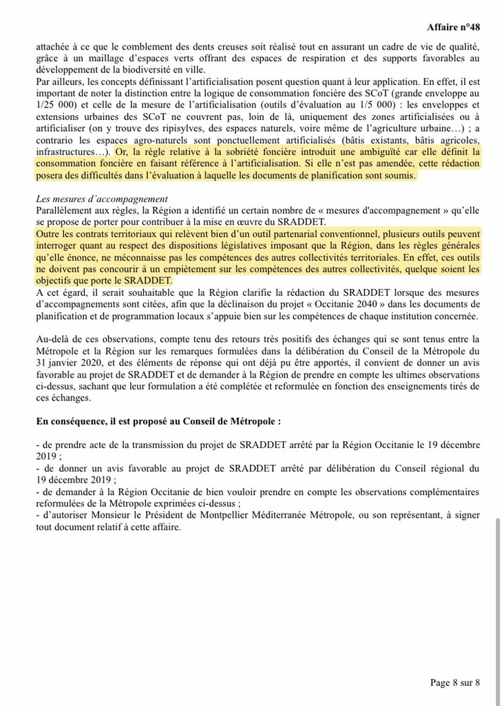 janninsteph's tweet photo. Pourquoi proposer une délib de nature (comme écrit en toute lettre🟡) à remettre en cause juridiquement la validité des documents d’urbanisme des Communes @Montpellier3m et «qui pourrait induire un phénomène de spéculation foncière»? #Abstention #MontpellierCitoyens #Ecologie https://t.co/ZxgLJcFaHW