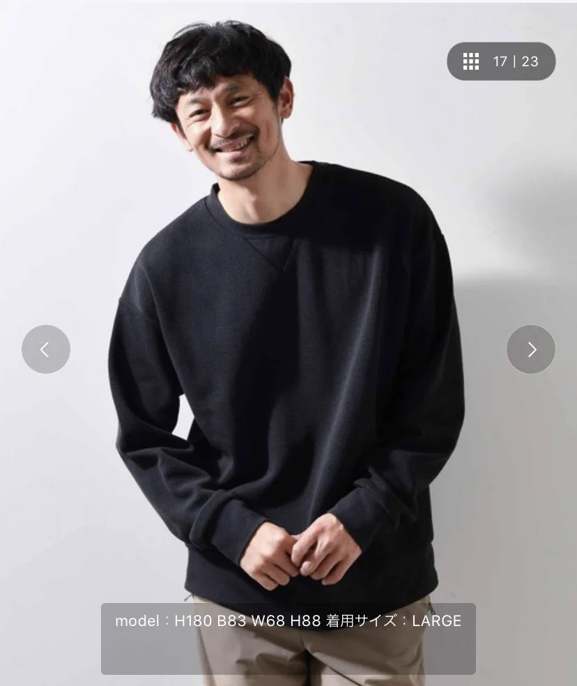 モデルの顔が曇りすぎ…！？Lサイズを着させてあげて…ｗｗ