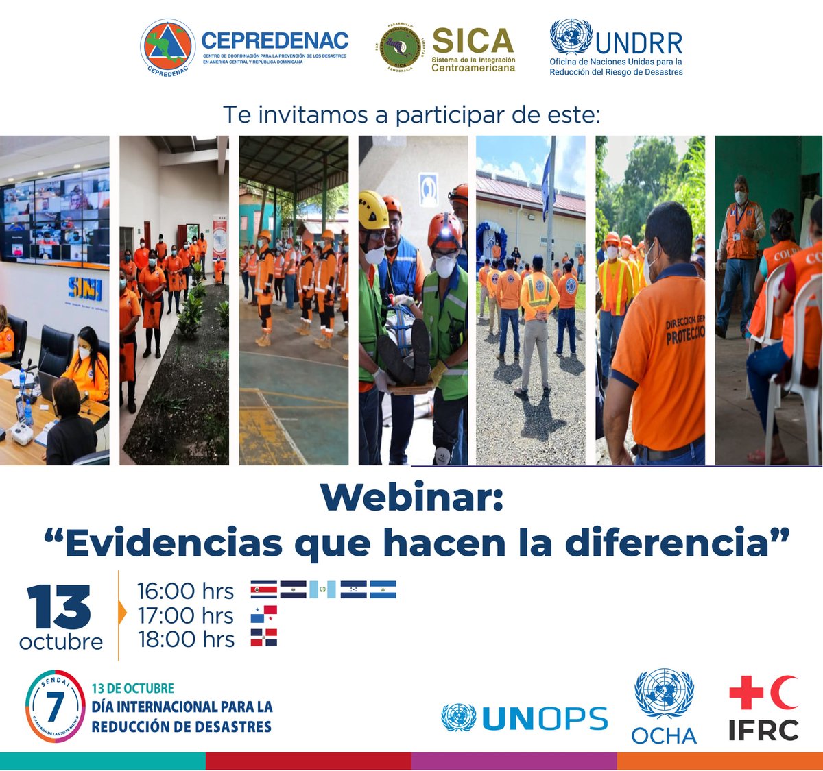 CEPREDENAC's tweet image. Los invitamos a participar en el Webinar: "Evidencias que hacen la diferencia" 

🗓 martes 13 de octubre
⏰16:00 horas 🇬🇹🇸🇻🇭🇳🇨🇷🇳🇮
⏰17:00 horas 🇵🇦
⏰18:00 horas 🇩🇴

Inscríbete ➡️cepredenac.zoom.us/webinar/regist…

¡No te lo pierdas
#DIRRD
#TodoEsGobernanza

¡Los esperamos!