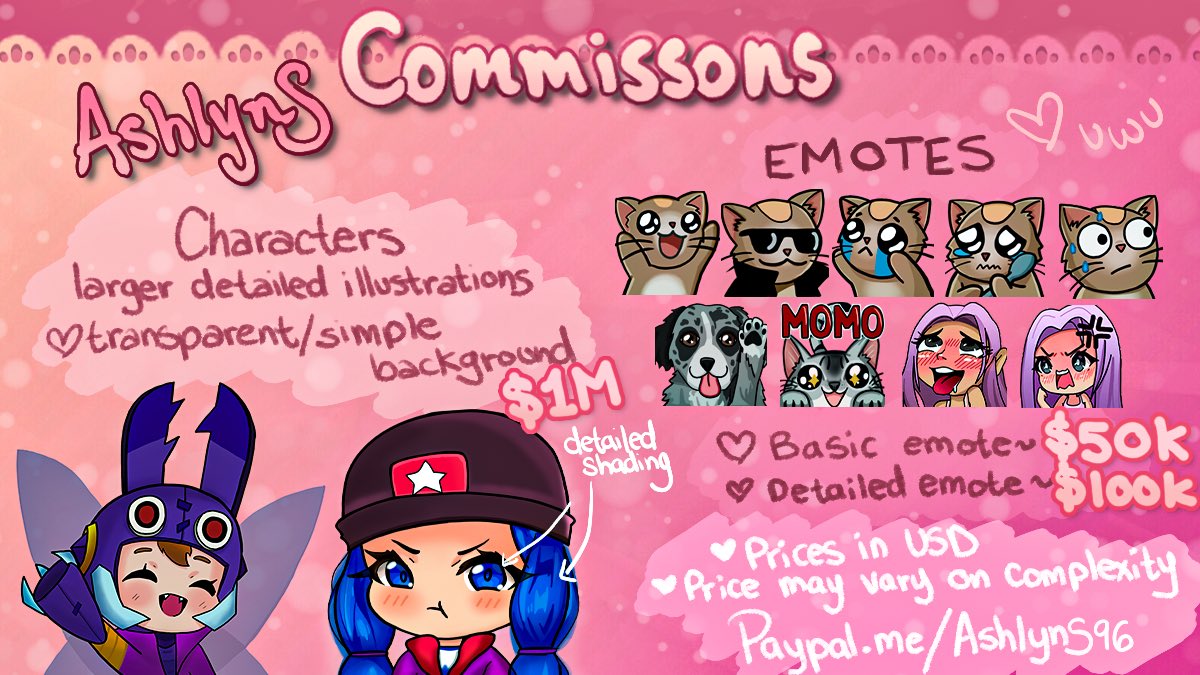 I am finally opening up commissions!! DM me for inquiry 😌 Rts &amp; support appreciated😝