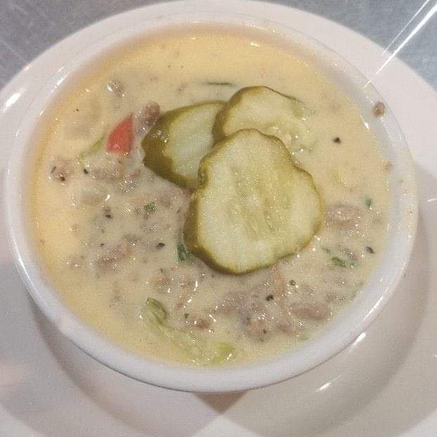 Main_Slice's tweet image. Soup of the week is Bacon Cheeseburger Soup. Pickles in soup? Absolutely!!!