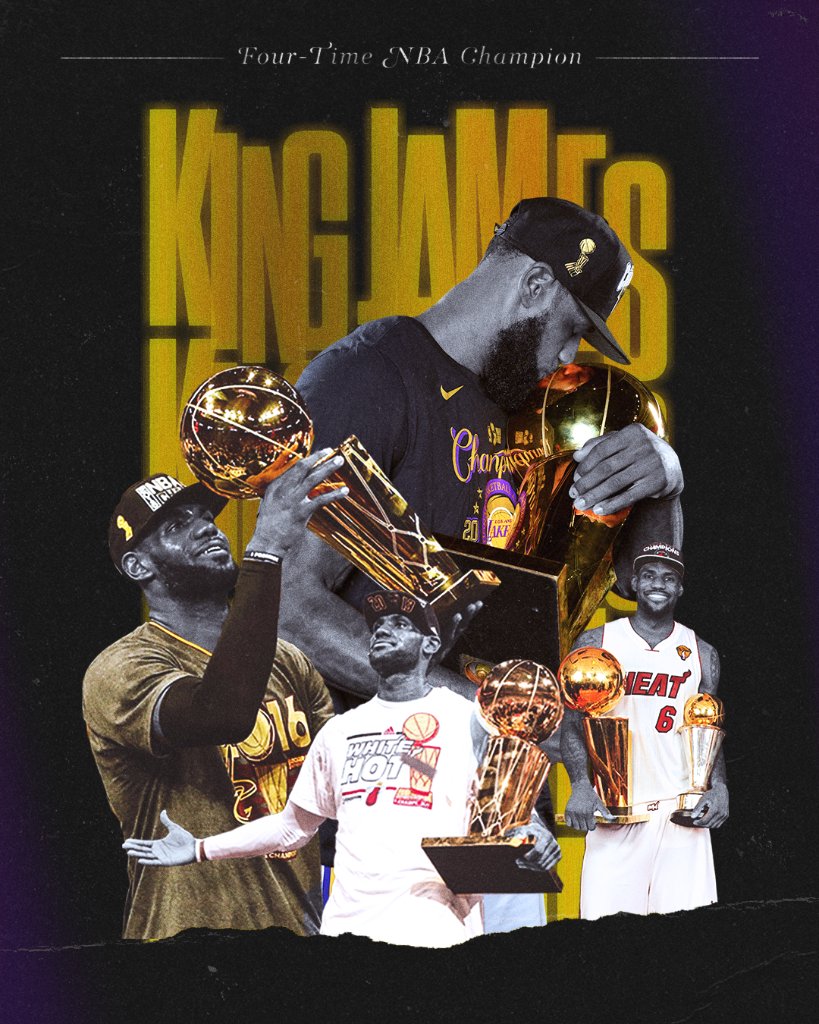 espn's tweet image. Just a kid from Akron, Ohio turned four-time NBA champion 🏆

@KingJames