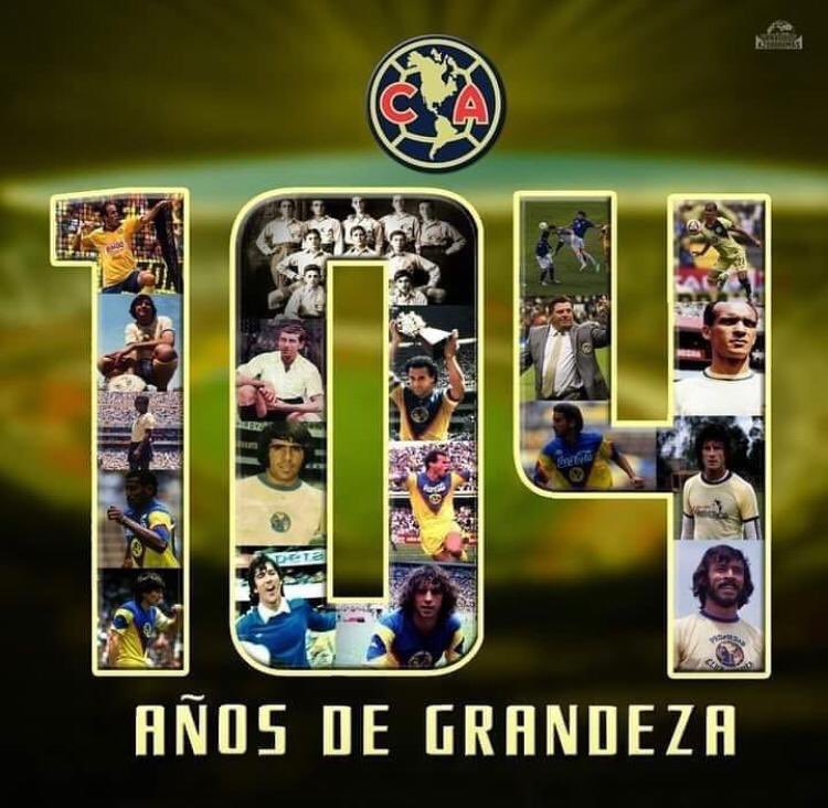 Felicidades <a href="/ClubAmerica/">Club América</a> Por los 104 años y muy agradecido de haber pertenecido a esta gran institución, un gran honor  y orgullo!!!! Equipo grande y ganador !!!! 🏆 13 y las q faltan ....